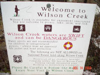 The warning: Wilson waters are swift and dangerous...